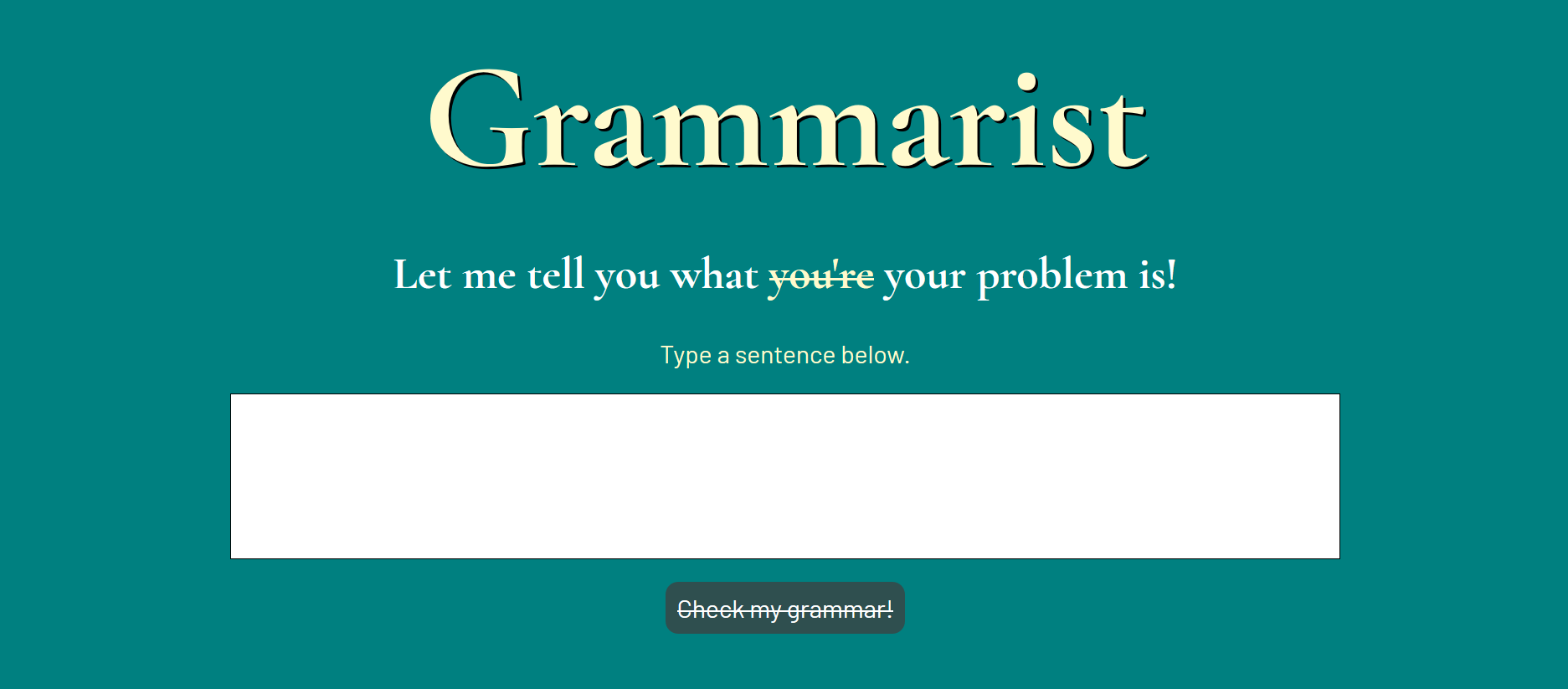 A screenshot of a grammar-checking app called Grammarist
